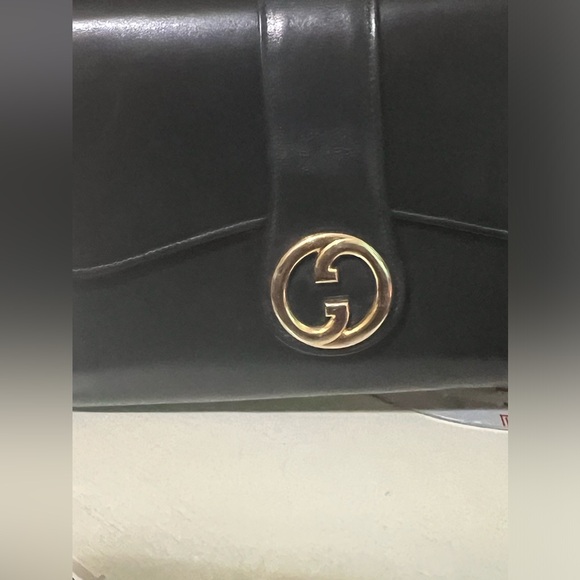 Vintage Gucci GG (gold) shoulder bag-dark blue/black - Picture 3 of 9
